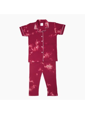 Stylebees Tie and Dye Women's Cotton Shirt with Pants Set