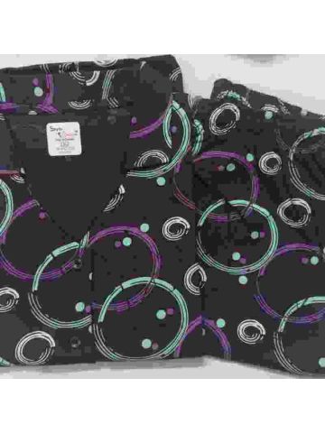 Stylebees Printed Women Cotton Shirt with Pants Set Violet Bangle