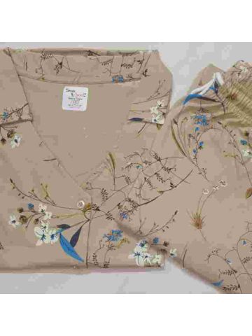 Stylebees Printed Women Cotton Shirt with Pants Set Sandal floral